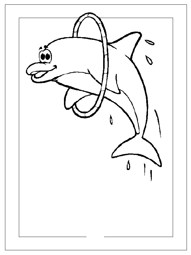 Plansa de colorat cu Delfin 14 6